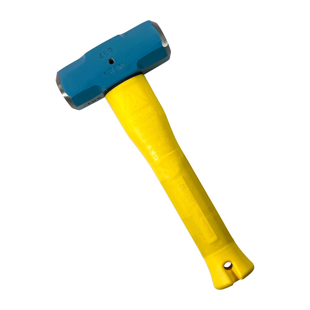 Normalised 4lb Sledge Hammer With Pinned Steel Core Yellow Fibreglass ...